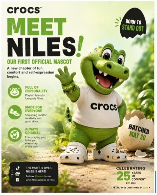 Crocs Unveils ‘Niles’ as First Official Mascot to Power Brand Storytelling