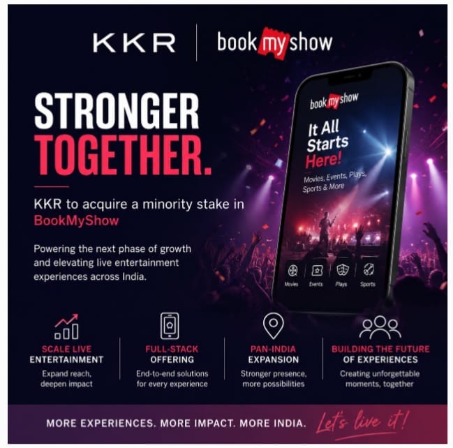 KKR Backs BookMyShow to Fuel India’s Next Wave of Live Entertainment Growth