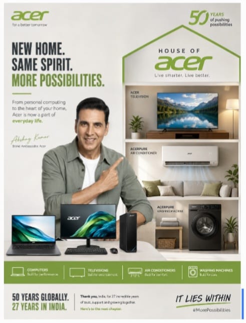 Acer Signs Akshay Kumar as It Expands from PCs to Connected Home Ecosystem