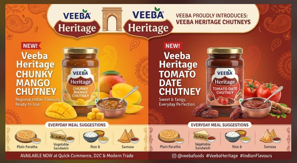 Veeba Enters Chutney Segment with ‘Heritage’ Range