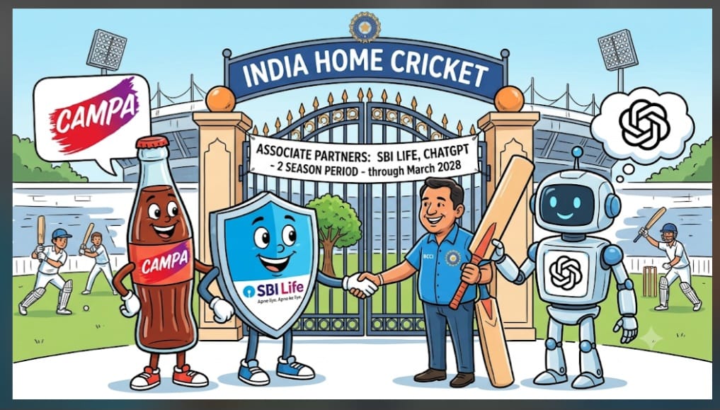 BCCI Secures Associate Sponsorship Deal as Campa, SBI Life and ChatGPT Join India Home Cricket