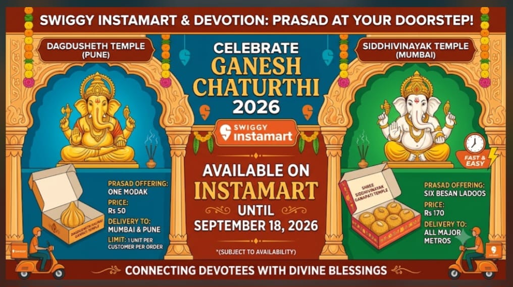 Instamart Brings Temple Prasad to Doorsteps for Ganesh Chaturthi