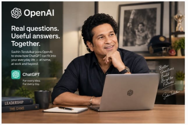 Sachin Tendulkar Becomes ChatGPT's Face in India