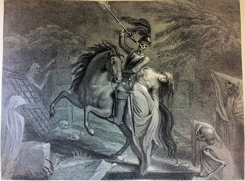 Illustration from Leonora (London, 1796) by Diana Beauclerk, engraved by Francesco Bartolozzi. ZSR Library Special Collections copy.From Leonora (London, 1796), illustration by Diana Beauclerk, engraved by Francesco Bartolozzi. ZSR Library Special Collections copy.