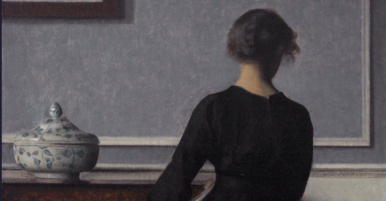 Vilhelm Hammershøi – Interior with Young Woman Seen from the Back