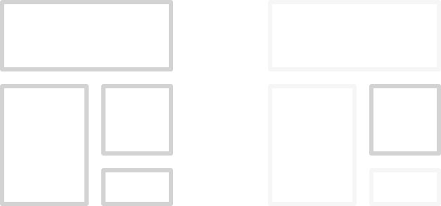 On the left is an illustration of several rectangles in different sizes, showing varied widths and heights. One of these rectangles is also a square.  To the right is same illustration, but all of the rectangles are faded out except for the one that is a square.