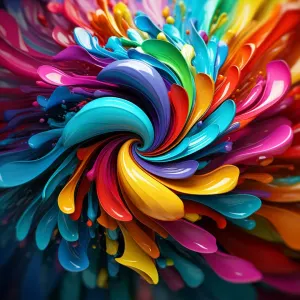 Abstract swirl of colour, representing copy written across many languages