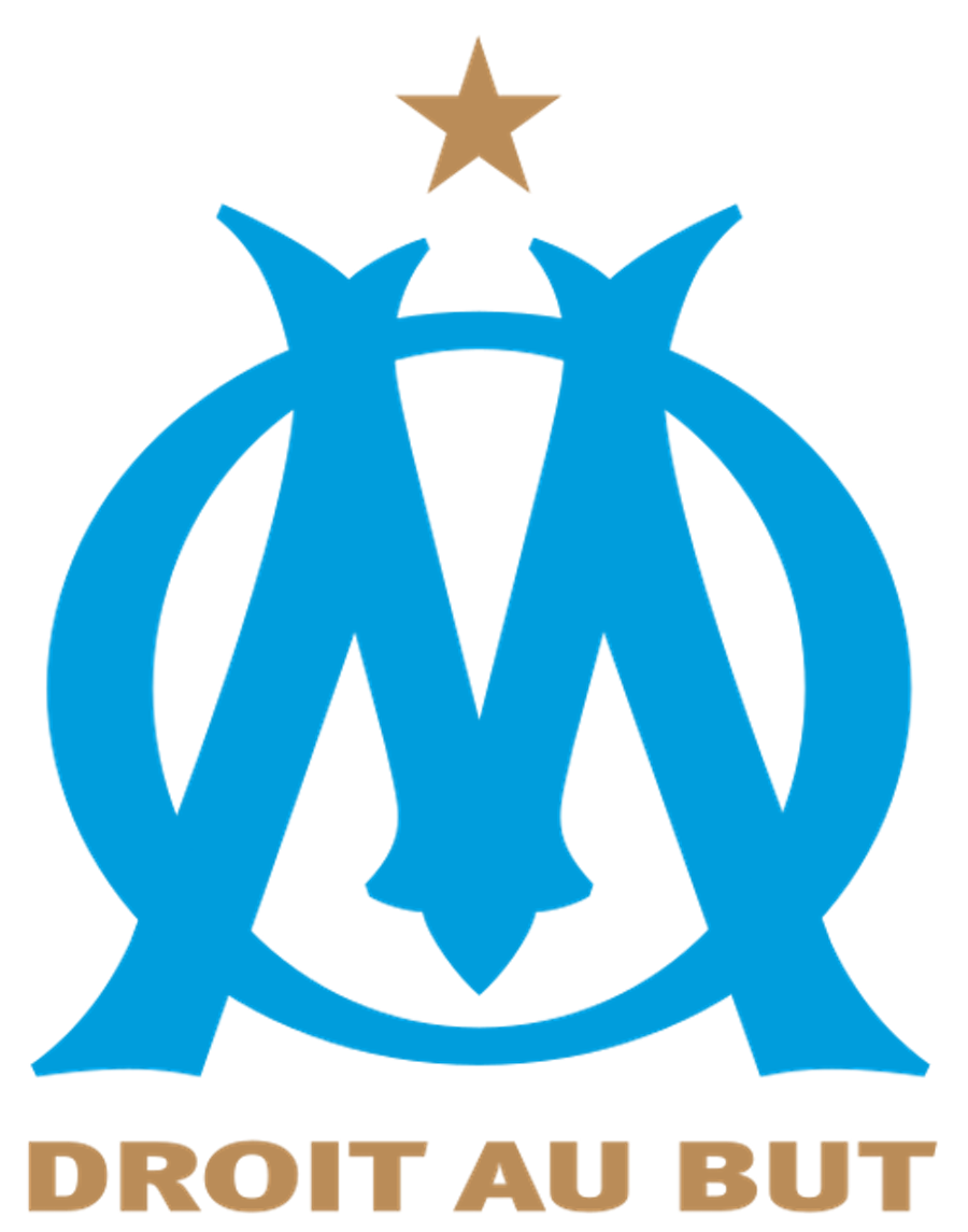 LOGO officiel de l'Olympique de Marseille avec le slogan "Droit au but"