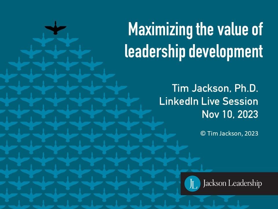 Webinar - Maximizing the value of a leadership development experience