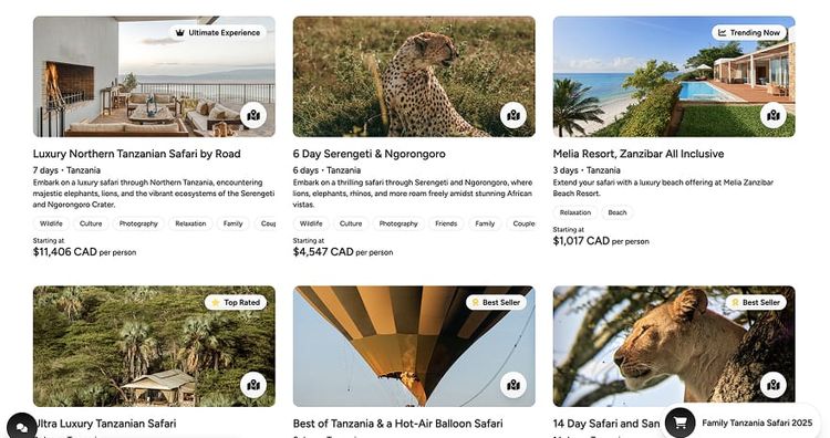 Advisors: Booking a safari package on CloudSafaris