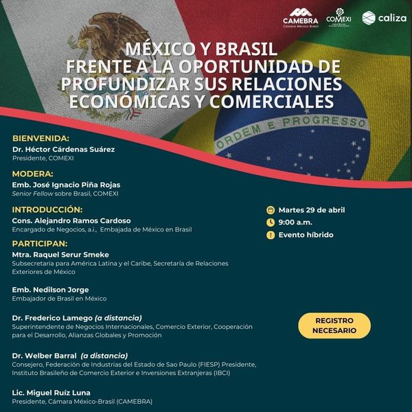 MÉXICO Y BRASIL FRENTE A LA OPORTUNIDAD DE PROFUNDIZAR SUS RELACIONES ECONÓMICAS Y COMERCIALES
