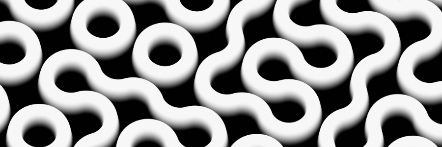 White squiggles on a black background.