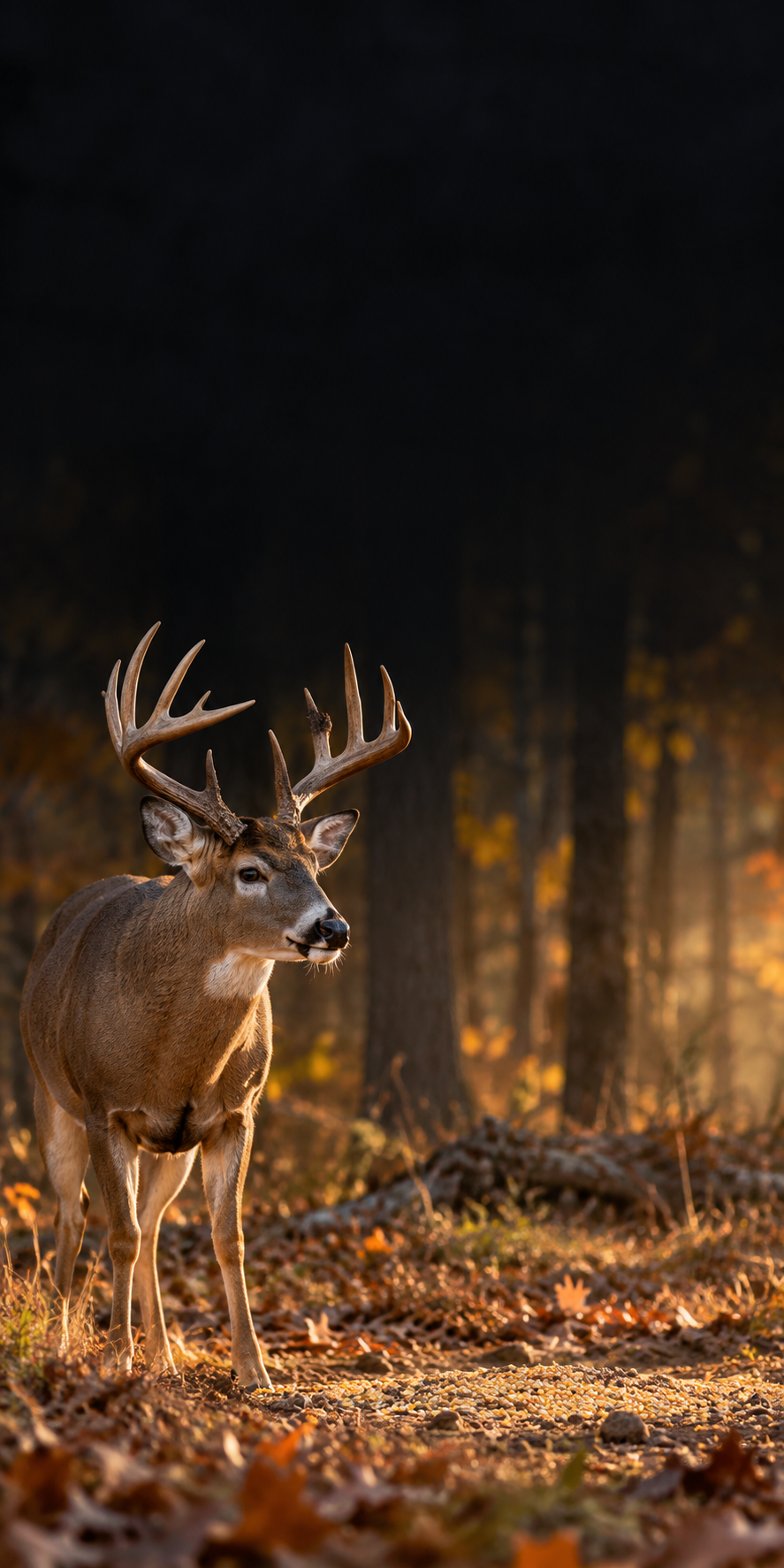 A nice 12pt buck standing in the woods
