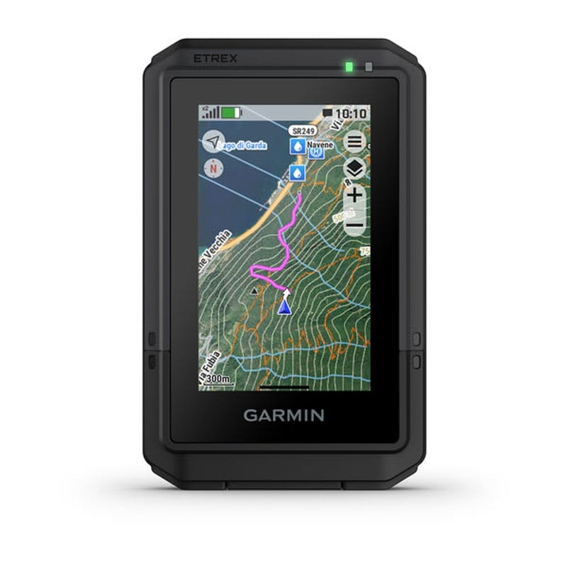 Garmin eTrex Touch displaying a topographic map with a highlighted route