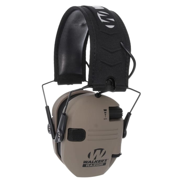 Walker’s Razor Slim electronic shooting earmuffs in flat dark earth