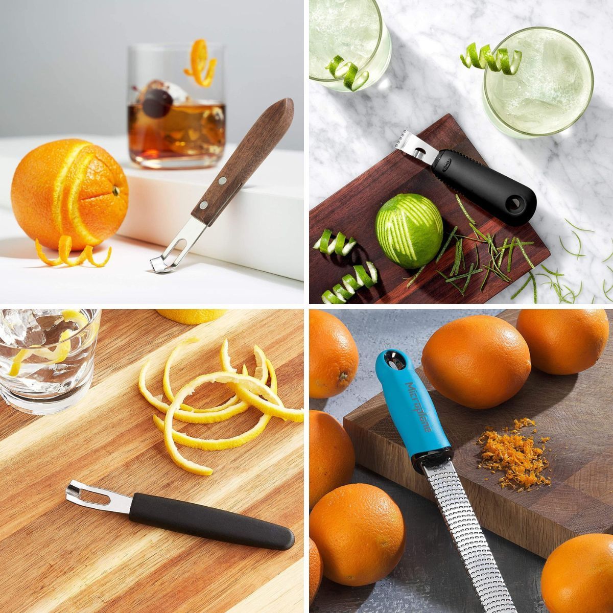 Various channel knives preparing garnishes for your bar or kitchen.