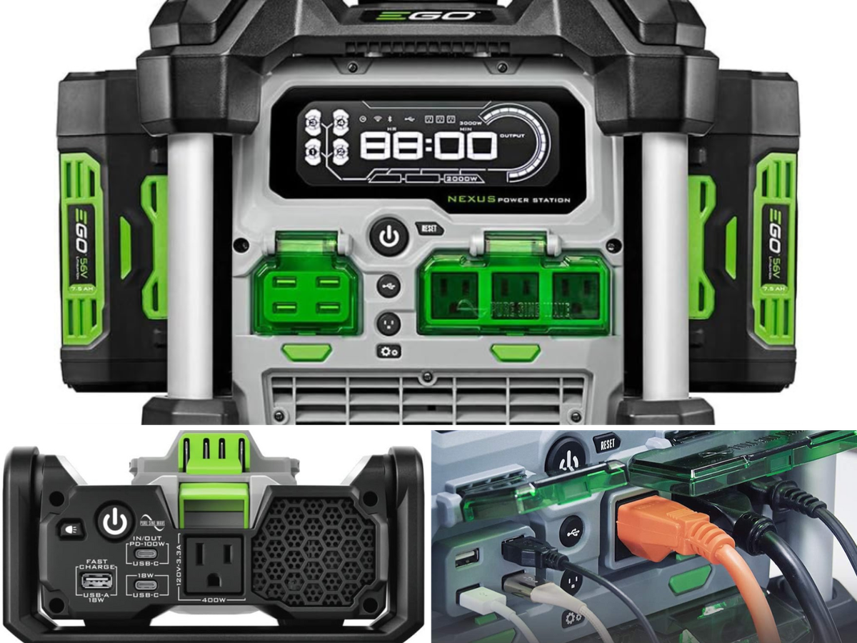 Three pictures of EGO Nexus stations being used or set up for display