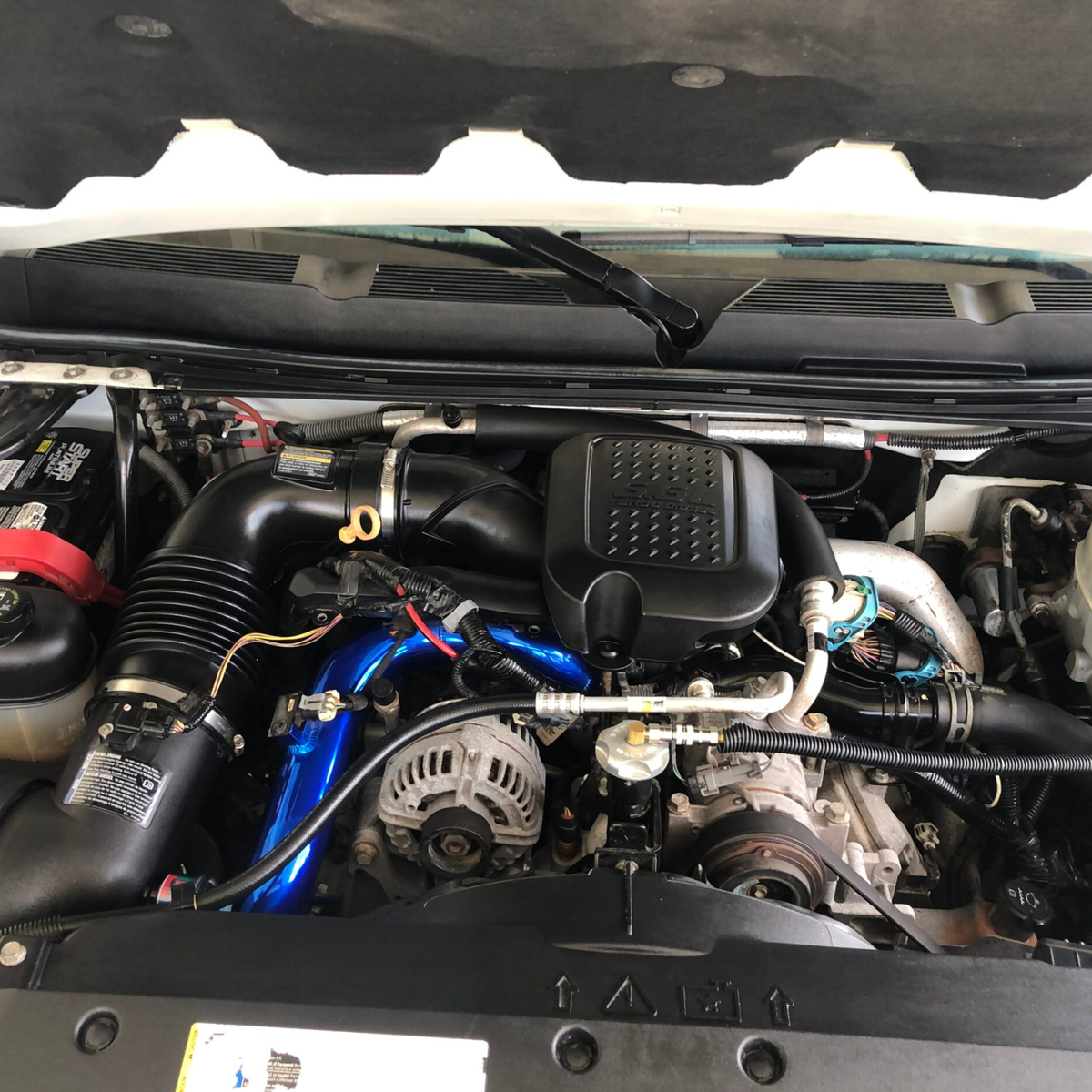 A modded Duramax with aftermarket air and oil filters