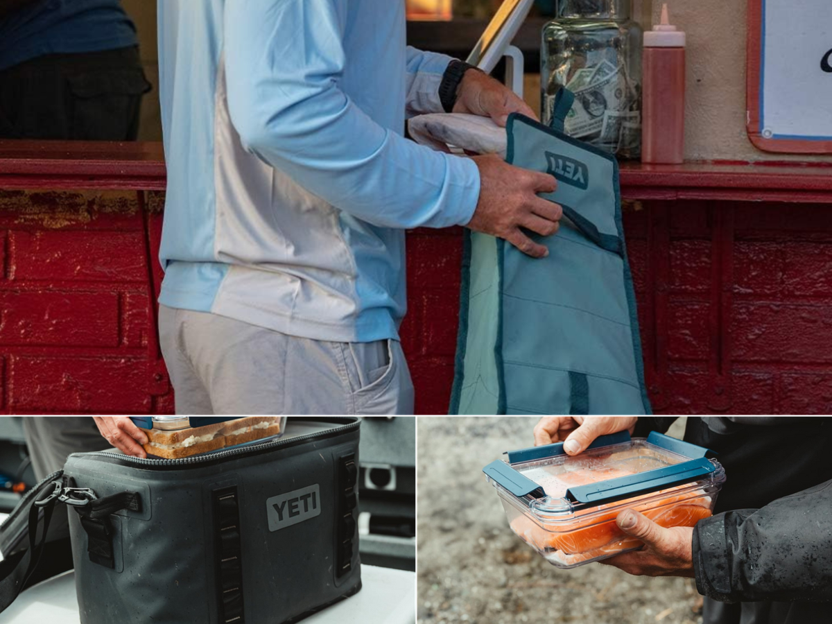 The Lunchbox, bag, and container from YETI shown in use