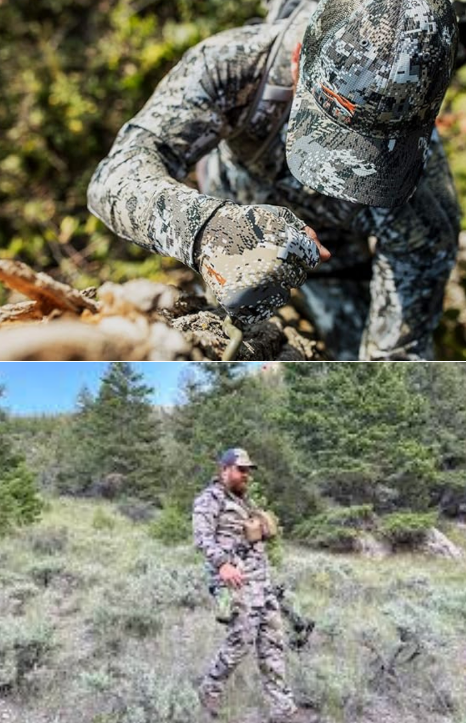 Men wearing hunting gear to compare Stika vs Under Armour in the woods.