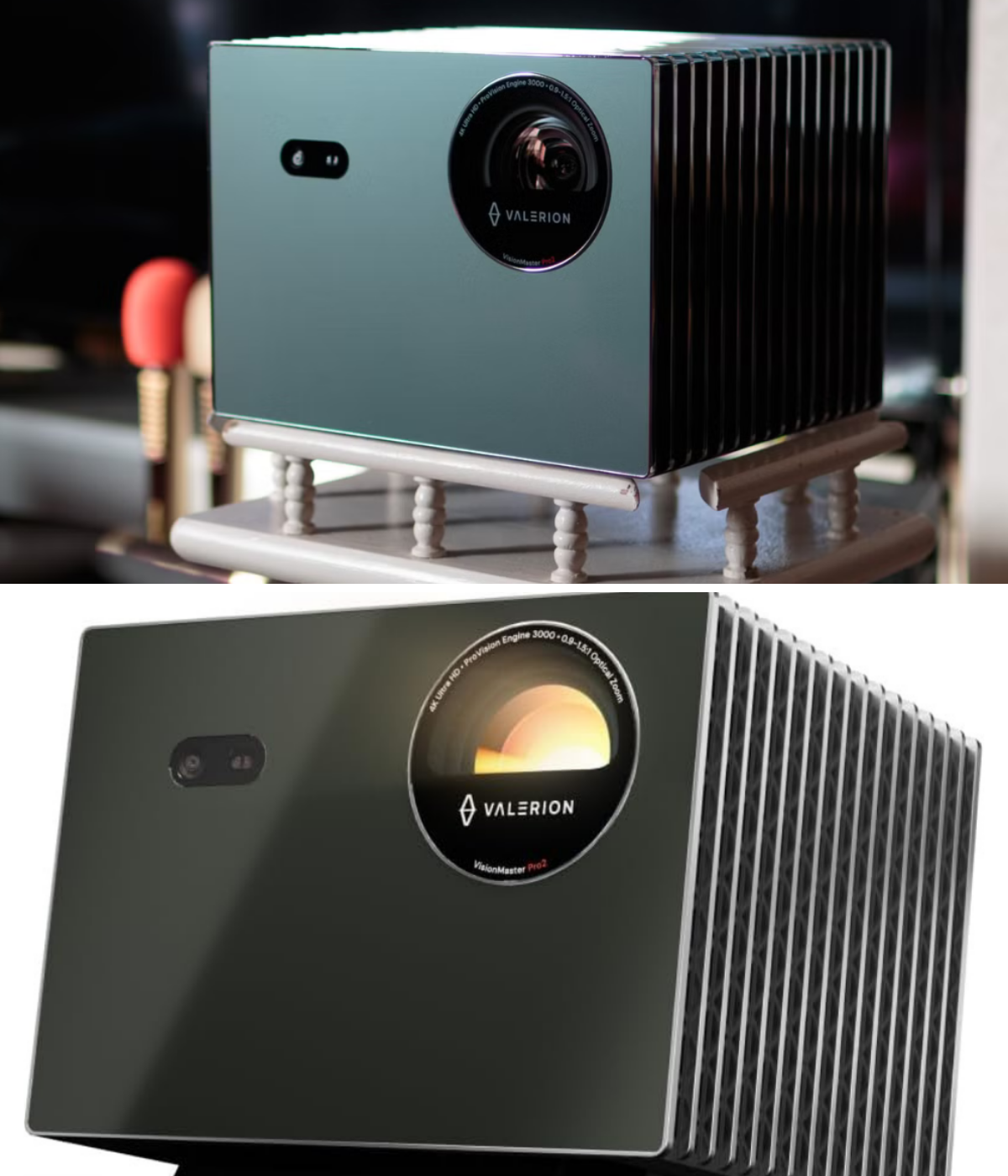 A Pro 2 from Valerion sitting on a table while viewing.