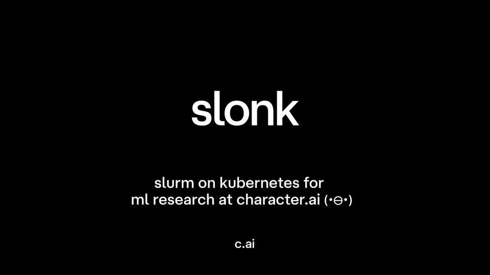Slonk: Slurm on Kubernetes for ML Research at Character.ai