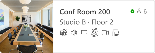 Places Finder card in Outlook on the web