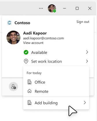 Microsoft Places building picker in Teams