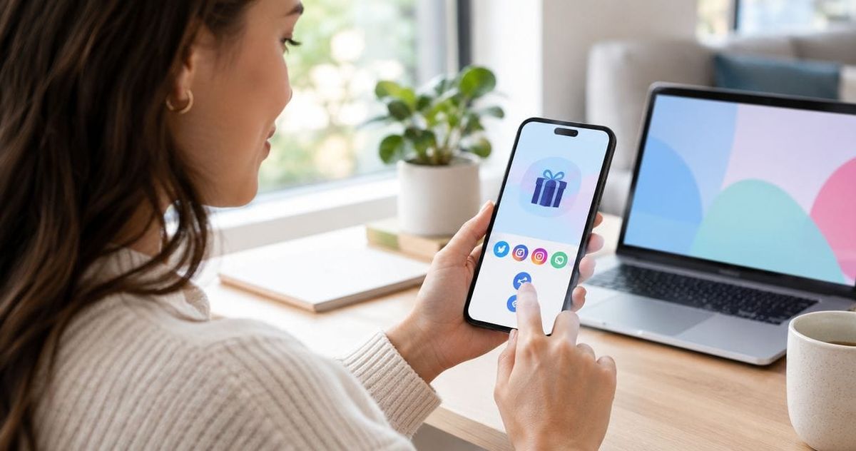 How do you share a wishlist link on social media?