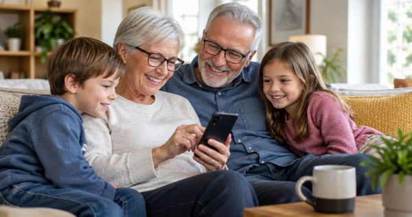 How do grandparents use a wishlist app to buy for grandkids?