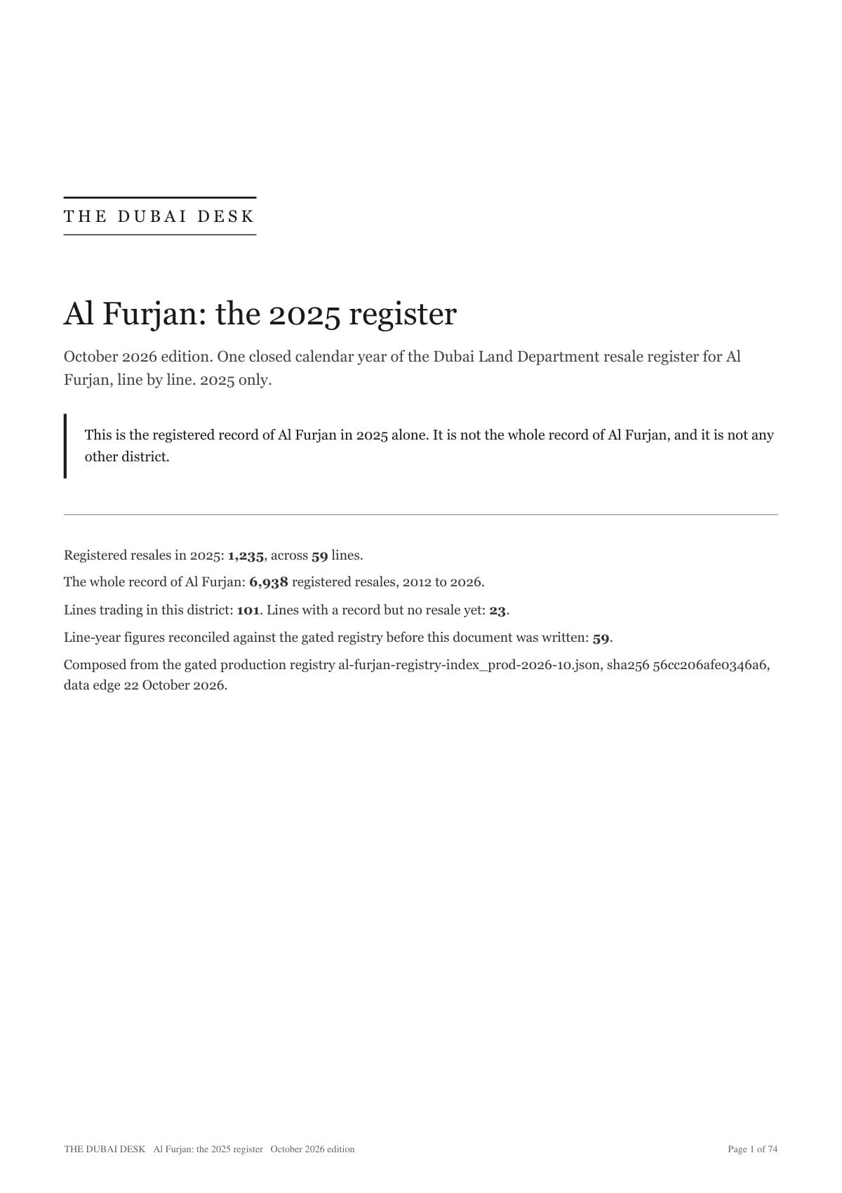 The cover of the 2025 register, page 1 of the file an earlier-year order is built as