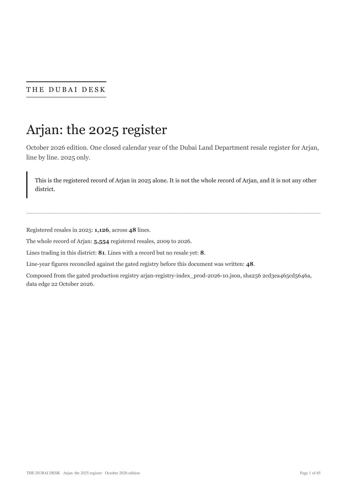 The cover of the 2025 register, page 1 of the file an earlier-year order is built as