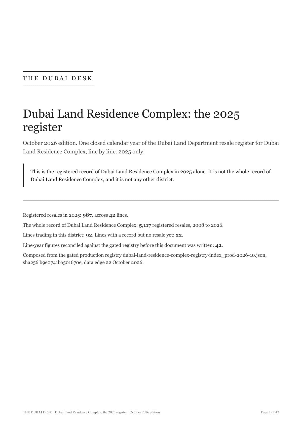 The cover of the 2025 register, page 1 of the file an earlier-year order is built as