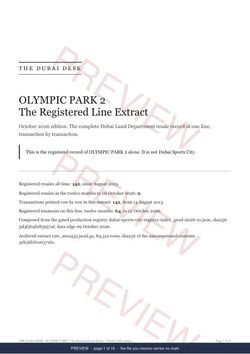 Page 1 of 16: the cover of the OLYMPIC PARK 2 Line Extract, the full record, marked preview