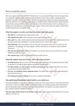 Page 2 of 7: how to read it of the ARTISTIC VILLAS Line Extract, the full record, marked preview