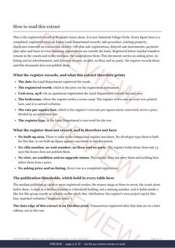 Page 2 of 15: how to read it of the Binghatti Azure Line Extract, the full record, marked preview