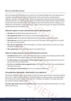Page 2 of 34: how to read it of the Bloom Towers Line Extract, the full record, marked preview