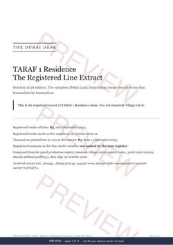 Page 1 of 11: the cover of the TARAF 1 Residence Line Extract, the full record, marked preview