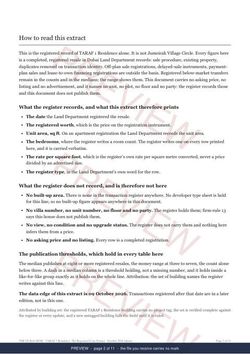 Page 2 of 11: how to read it of the TARAF 1 Residence Line Extract, the full record, marked preview