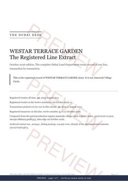 Page 1 of 7: the cover of the WESTAR TERRACE GARDEN Line Extract, the full record, marked preview
