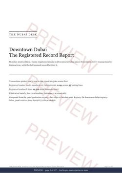 Page 1 of 557: the cover of the Downtown Dubai The Full Record, 2013 to date, marked preview