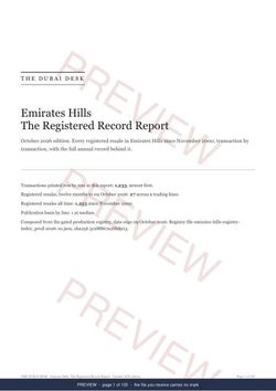 Page 1 of 105: the cover of the Emirates Hills The Full Record, 2013 to date, marked preview