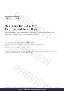 Page 1 of 434: the cover of the Mohammed Bin Rashid City The Full Record, 2013 to date, marked preview
