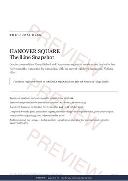 Page 1 of 10: the cover of the HANOVER SQUARE Line Snapshot, marked preview