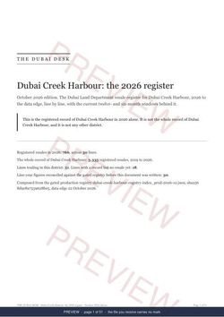 Page 1 of 51: the cover of the Dubai Creek Harbour Registered Record Report, current year, marked preview