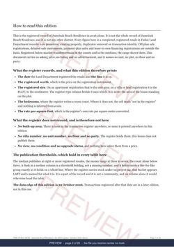 Page 2 of 26: how to read it of the Jumeirah Beach Residence Registered Record Report, current year, marked preview