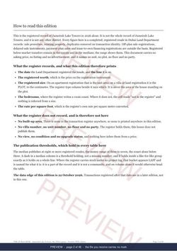Page 2 of 46: how to read it of the Jumeirah Lake Towers Registered Record Report, current year, marked preview