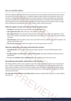 Page 2 of 36: how to read it of the Production City Registered Record Report, current year, marked preview