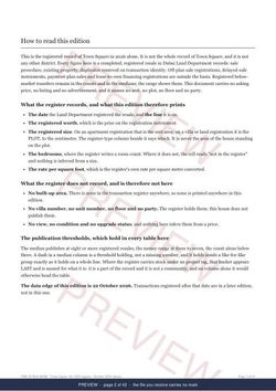 Page 2 of 43: how to read it of the Town Square Registered Record Report, current year, marked preview