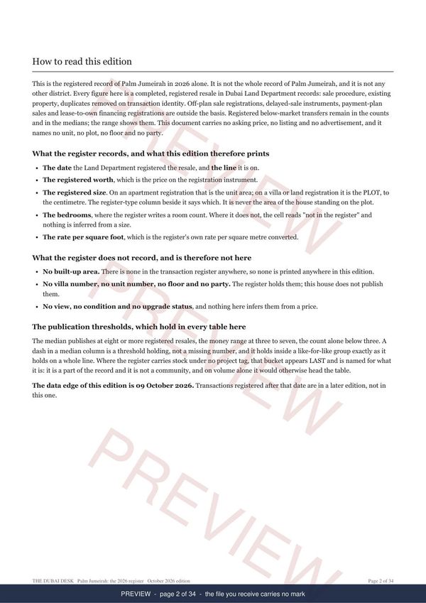 Palm Jumeirah, page 2 of the report, shown as a preview